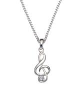 Firetti Ketting met hanger Muzieksleutel met zirkoon (synthetisch)