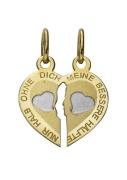 Firetti Hart hanger Partnersieraden met inscriptie: slechts half zonde...