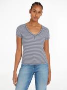 NU 20% KORTING: TOMMY JEANS Shirt met V-hals TJW SLIM HENLEY STRIPE V-...