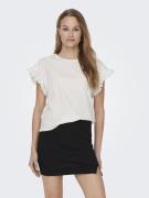 NU 20% KORTING: Only Shirt met ronde hals ONLIRIS S/S EMB TOP JRS NOOS