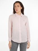 Tommy Hilfiger Overhemdblouse LINEN RELAXED SHIRT LS met logoborduurse...