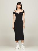 TOMMY JEANS Jerseyjurk TJW MIDI BADGE RIB DRESS EXT