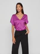 NU 20% KORTING: Vila Shirt met V-hals VIELLETTE V-NECK S/S SATIN TOP -...