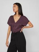 Vila Shirt met V-hals VIELLETTE V-NECK S/S SATIN TOP - NOOS