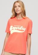 Superdry Shirt met print RETRO FLOCK RELAXED T SHIRT