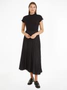 NU 20% KORTING: Tommy Hilfiger Jerseyjurk 5X2 RIB MK-NK PLEAT MIDI DRS...