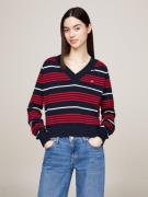 NU 20% KORTING: TOMMY JEANS Gebreide trui TJW V-NECK STRIPE SWEATER