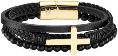 Bruno Banani Leren armband Sieraad cadeau armband kruis, B4098B/20/00/...