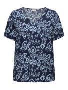 ONLY CARMAKOMA Shirt met V-hals CARMARRAKESH LIFE SS TOP V-NECK AOP