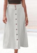 NU 20% KORTING: Lascana Midirok met knoopsluiting, linnen rok, zomerro...