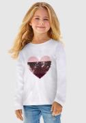 KIDSWORLD Shirt met lange mouwen Hart , met hart van keerbare paillett...