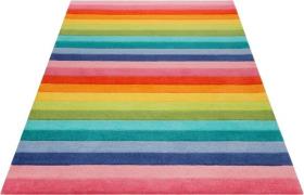 SMART KIDS Kindervloerkleed RAINBOW STRIPES Regenboog kleuren, gesnede...