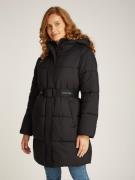 NU 20% KORTING: Calvin Klein Gewatteerde jas LOGO BELT LONG PUFFER