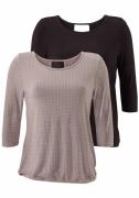 Lascana Shirt met 3/4-mouwen met modieuze cut-out in de nek (Set van 2...