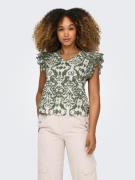 NU 20% KORTING: Only Shirt met V-hals ONLLOU EMB S/S FRILL TOP PTM