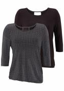 Lascana Shirt met 3/4-mouwen met modieuze cut-out in de nek (Set van 2...