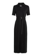 NU 20% KORTING: Tommy Hilfiger Polojurk VISC MIX PLEATED POLO DRESS SS