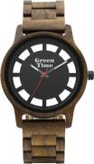 GreenTime Kwartshorloge ZW167A Polshorloge, herenhorloge, houten horlo...