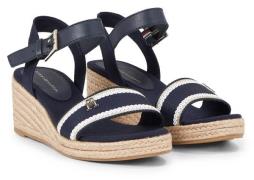 Tommy Hilfiger Sleehaksandaaltjes WEBBING WEDGE SANDAL zomerschoen, sa...