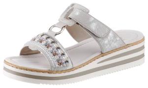 Rieker Slippers platform, summer shoe, slippers with decorative pearls...