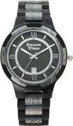 GreenTime Kwartshorloge ZW155C Polshorloge, herenhorloge, houten horlo...