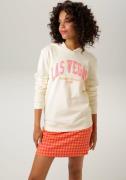 Aniston CASUAL Sweatshirt met geborduurd "las vegas" detail