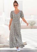 NU 20% KORTING: Vivance Maxi-jurk met bloemenprint en v-hals, luchtige...