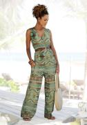 Lascana Jumpsuit met overlappend v-hals, zomerse jumpsuit met alloverp...