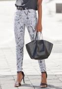 Lascana 7/8-jegging met alloverprint, smalle pasvorm, super-stretch kw...