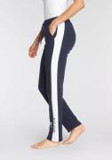 NU 20% KORTING: H.I.S Relaxbroek met witte zijstreep en logo-print, lo...