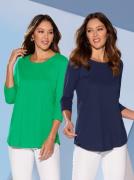 NU 20% KORTING: Classic Basics Lang shirt Dubbelpak Blouses (1-delig)