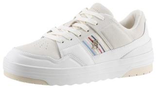 Tommy Hilfiger Plateausneakers SUEDE STRIPES BASKET LO met zijstrepen,...