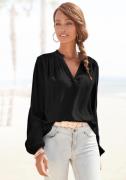 Lascana Blouse zonder sluiting met lange mouwen, lichte damesblouse, c...