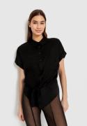 LSCN by LASCANA Blouse met korte mouwen met knoopdetail