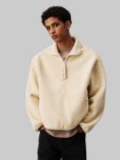 Calvin Klein Pluchen jack HALF ZIP SHERPA met een logo-opschrift