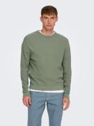 ONLY & SONS Trui met ronde hals ONSTONY DS 12 LS WAFFLE CREW KNIT