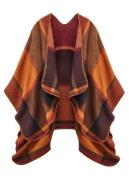 Lascana Gebreide poncho Poncho in knuffelige kwaliteit, ruitendeken, c...