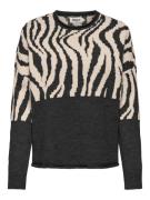 Only Trui met ronde hals ONLJADE ZEBRA LS O-NECK CC KNT