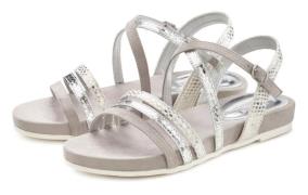 NU 20% KORTING: Lascana Sandalen Sandalette, zomerschoen met metallic-...