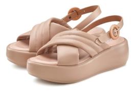 NU 20% KORTING: Lascana Plateausandalen Sandalette van leer met modieu...