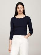 NU 20% KORTING: Tommy Hilfiger Shirt met lange mouwen SLIM 5X2 RIB O-N...