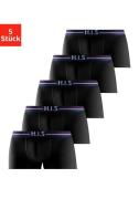 H.I.S Hipster Boxershorts met strepen en merkelogo in de tailleband va...