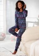 Lascana Pyjama met winterse print (2-delig)