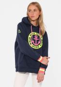 Zwillingsherz Hoodie met print "moin" en "anker" in neonkleuren