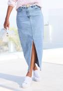 Buffalo Jeans rok in modieuze midi-lengte, elastische denimrok met spl...