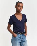 Gant T-shirt REG SHIELD KA V-NECK T-SHIRT met een klein geborduurd log...