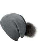 Capelli New York Beanie met metalen logo op de rand