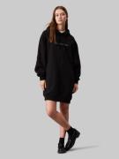 NU 20% KORTING: Calvin Klein Sweatjurk CHENILLE MONOLOGO HOODIE DRESS