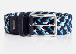 NU 20% KORTING: MONTI Leren riem 3,5 cm breed, elastisch gevlochten ri...