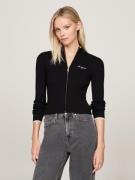 NU 20% KORTING: TOMMY JEANS Vest TJW METALLIC TIP ZIP CARDIGAN